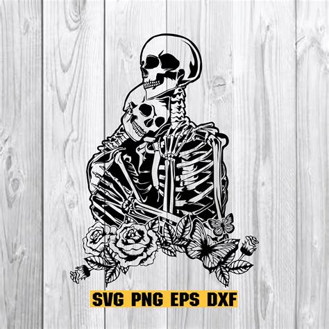 Skull Lovers Svg Dead Skeleton Love Svg Gothic Heart Decal Etsy Canada