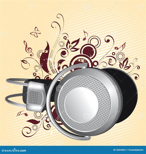 Headphones On Abstract Stock Vector Illustration Of Circle