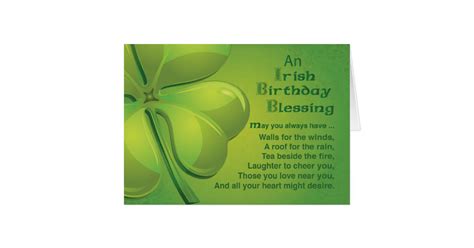 Irish Birthday Blessing Wish Card | Zazzle.com