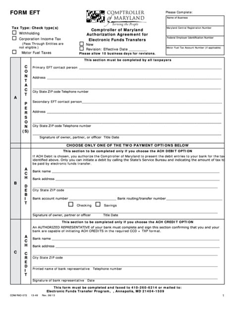 Eft Form Template