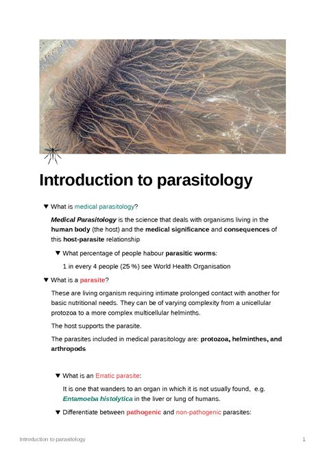 Solution Introduction To Parasitology Studypool