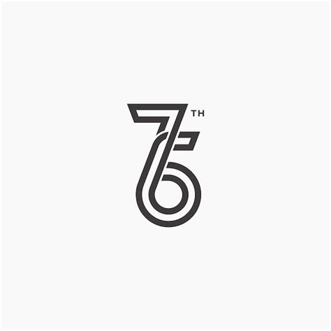 Premium Vector Th Number Seventy Six Or Sixty Seven Geometric Line