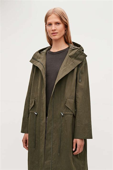 Long Hooded Parka Khaki Green Parkas Cos In 2020 Hooded Parka