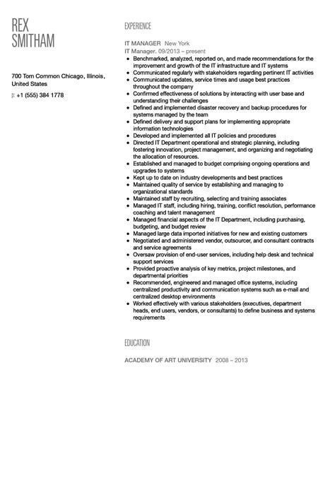 IT Manager Resume Sample | Velvet Jobs