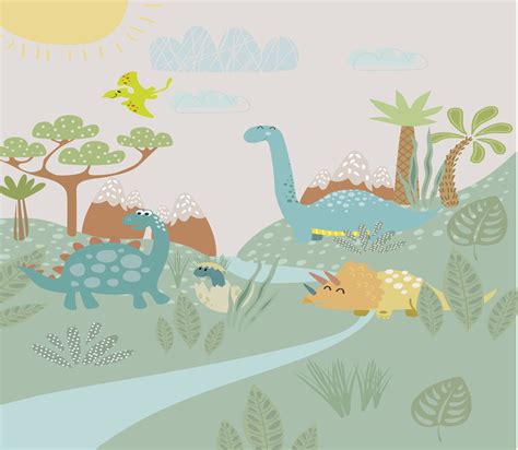 Papel De Parede Infantil Dinossauro Elo Produtos Especiais