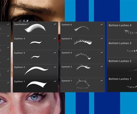 Artstation 20 Eyelash Brushset For Procreate Brushes