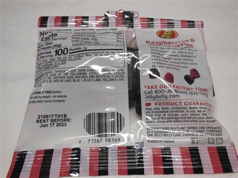 Jelly Belly Raspberries And Blackberries Jelly Beans 2 75oz 78g Manufacturer S Bag