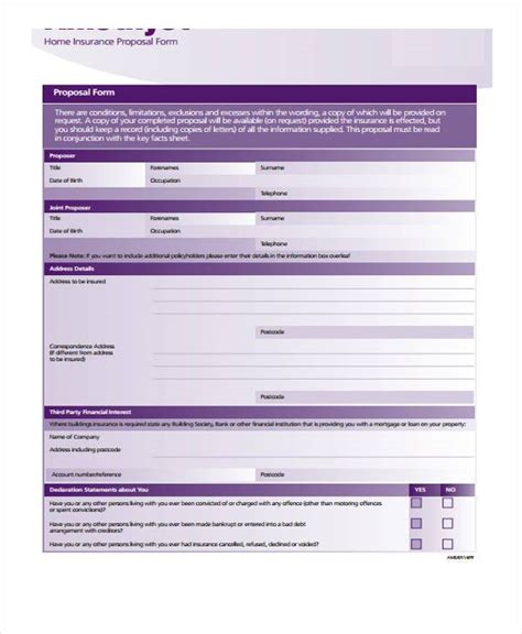 Insurance Proposal Templates Financial Report