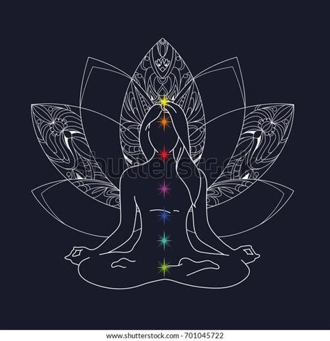 Woman Yoga Pose Lotus Position Silhouette Stock Vector Royalty Free