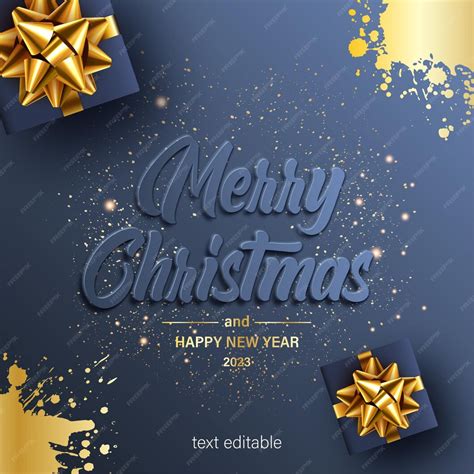 Premium Vector | Merry Christmas and happy new year 2023 post