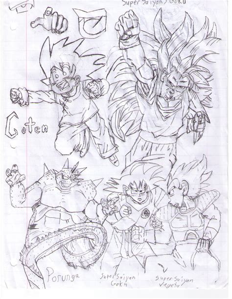 Dragon Ball Z Sketches by jazzfingaz on DeviantArt