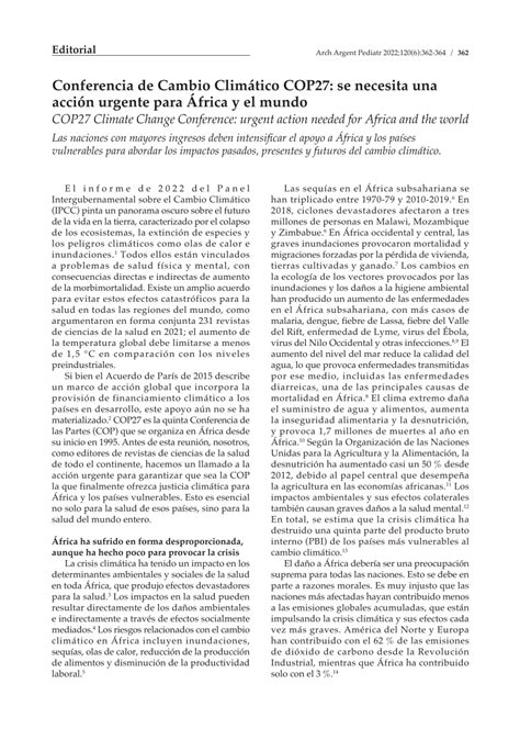 PDF Conferencia de Cambio Climático COP27 se necesita una acción