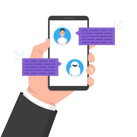 Premium Vector Chatbot Concept Man Chatting With Chat On Smartphone