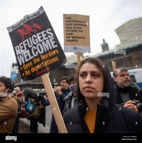 London England Uk 27th Jan 2022 Protesters Stage A Demonstration