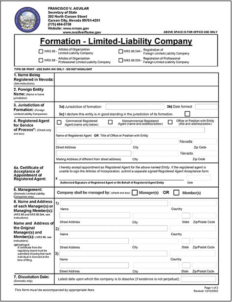 Nevada Llc How To Start An Llc In Nevada Truic