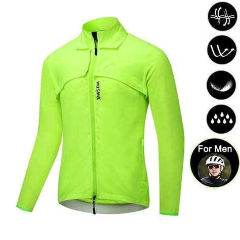 Wosawe Veste Coupe Vent De Cyclisme Pour Homme Maillot Long Hydrofuge