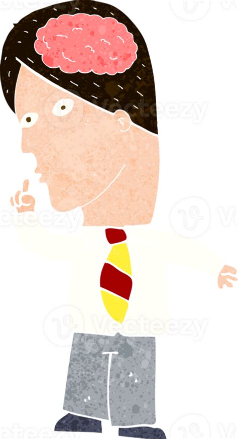 cartoon businessman with huge brain 44968161 PNG