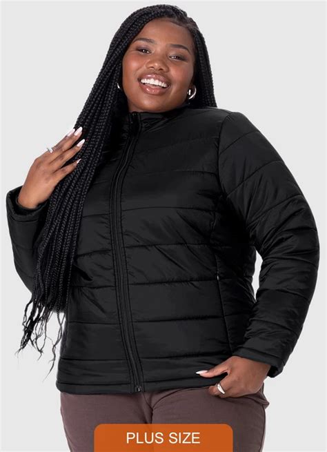 Jaqueta Feminina Puffer Plus Preto Malwee Adulto