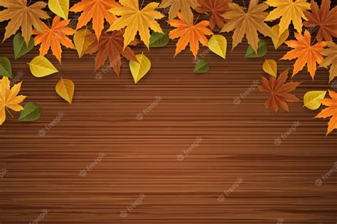 Premium Vector | Realistic fall wood background