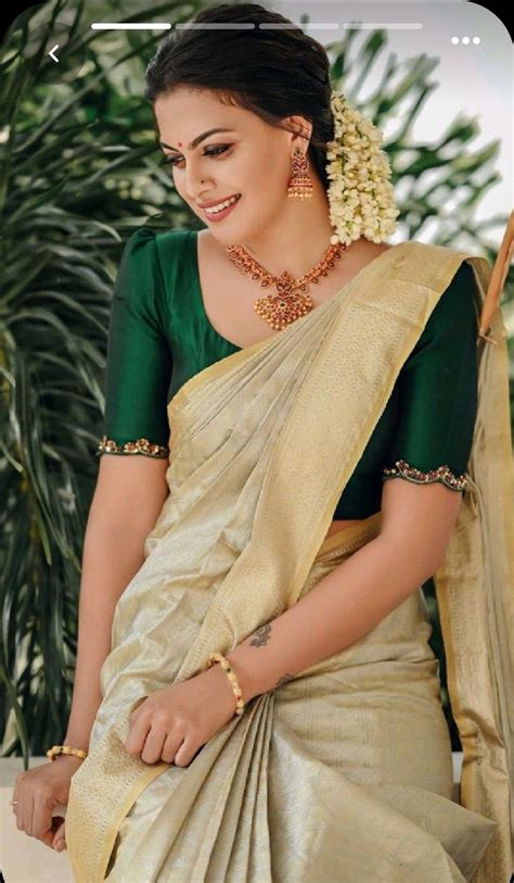 Onam Saree With Green Blouse Atelier Yuwa Ciao Jp