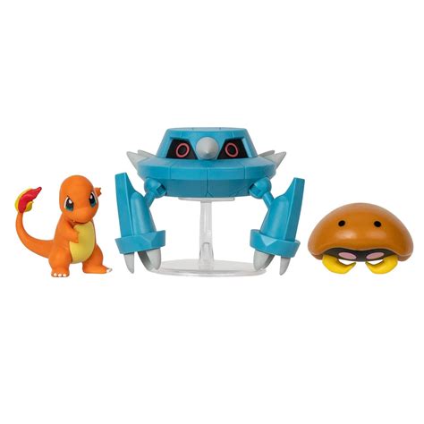 Jazwares Pokemon Battle Figure Set 3 Pack Kabuto Charmander Metang