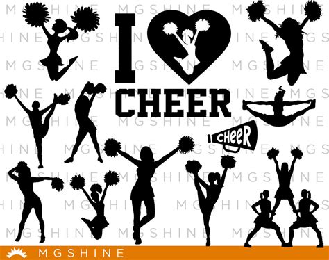 Cheerleading Svg For Cricut Silhouette Cheerleading Silhouette Etsy