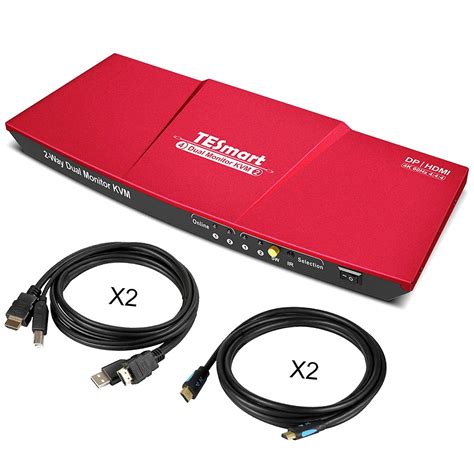 Tesmart Dual Monitor X Hdmi Displayport Kvm Switch K Hz