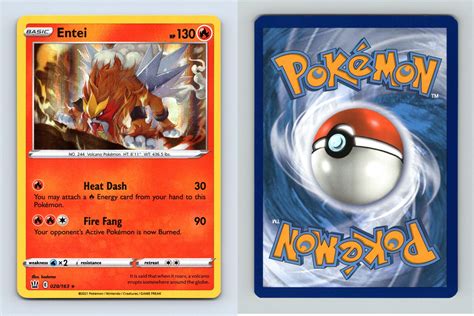 Entei 20 163 SWSH Battle Styles Rare Holo Pokemon 2021 TCG Card