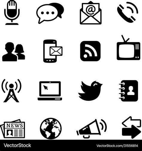 Communication icons set Royalty Free Vector Image