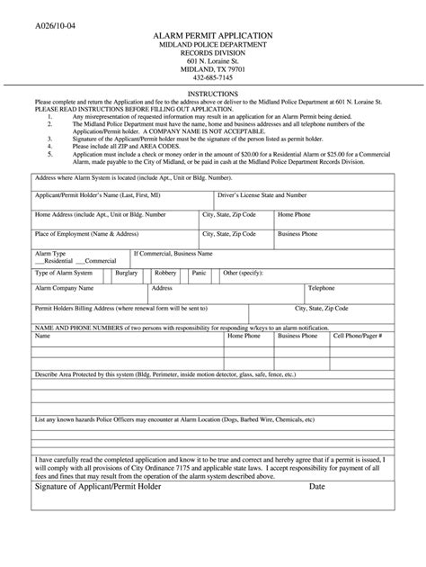 Tx Alarm Permit Application Fill Out Sign Online Dochub