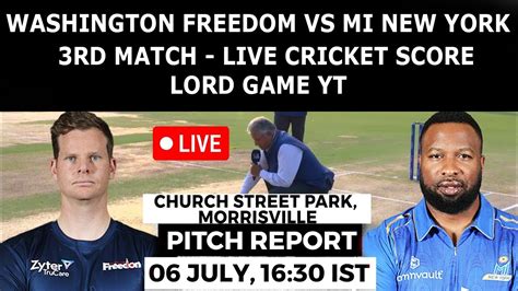 Major League Cricket Washington Freedom Vs MI New York Live WAF Vs