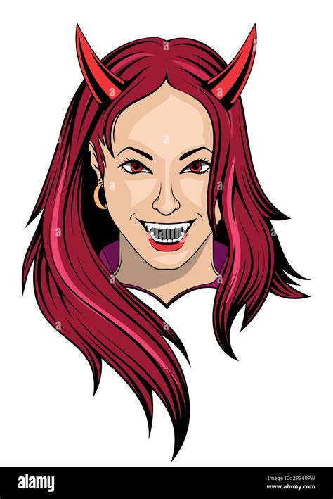 Girl Devil Vector Illustration Of A Woman In Halloween Costume