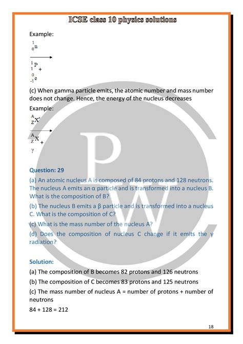 Solutions Of Chapter 12 Radioactivity Of Icse Class 10 Physics Pw