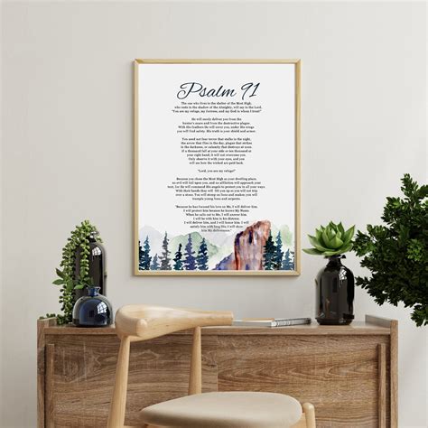 PSALM 91 Wall Art Bible Verse Printable Wall Art Psalm Etsy Canada