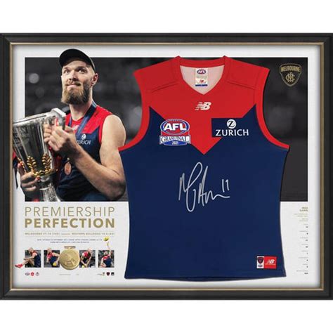 Melbourne 2021 Premiers Deluxe Team Signed Official AFL Guernsey Frame ...