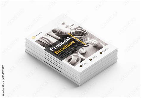 Business Proposal Layout With Yellow Accents Stock Template Adobe Stock