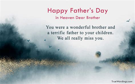 Happy Fathers Day Brother In Heaven True Inspirational Wordings