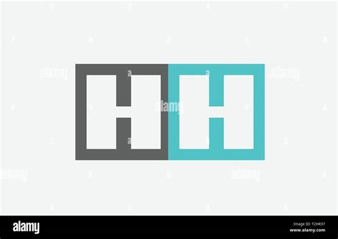 Blue Grey Alphabet Letter Logo Combination Hh H H Design Suitable For A