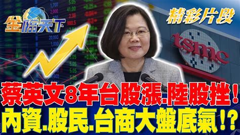 蔡英文8年台股漲 陸股挫！ 內資 股民 台商大盤底氣！？｜金臨天下 20240521 Tvbsmoney Youtube