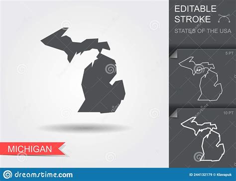 Gestileerde Kaart Van De Vs Staat Van De Microvectorillustratie Van De