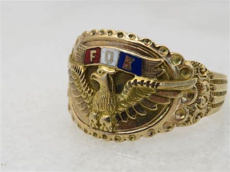 Antique K Fraternal Order Of Eagles Gold Ring Size Gem