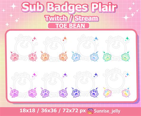 Badge Icon Overlays Cute Toe Beans Rainbow Aesthetic Kawaii