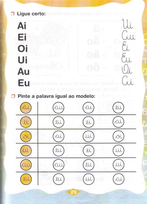 Ficha De Leitura Encontros Vocálicos Para 1 Ano