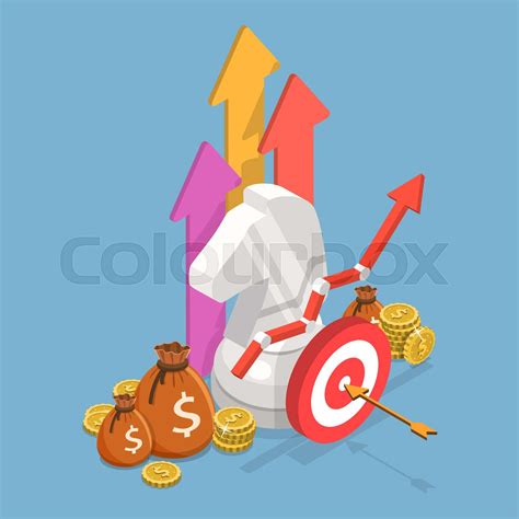 Business Strategy Isometric Flat Vector Conceptual Illustration