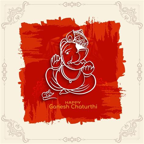 Feliz Festival Ganesh Chaturthi Vector De Fondo Decorativo Religioso