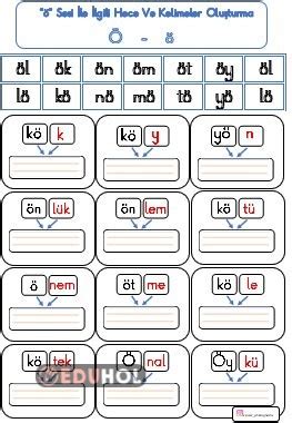Ö Harfi Hece Ve Kelimeleri Ç Eduhol Etkinlik İndir Oyun Oyna
