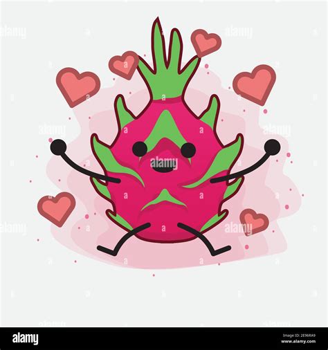 An Illustration Of Cute Dragon Fruit Mascot Character Stock Vector Image And Art Alamy