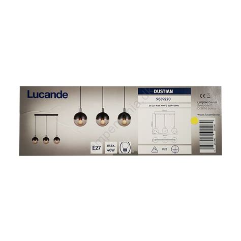 Lucande Pendel DUSTIAN 3xE27 40W 230V Lampemania