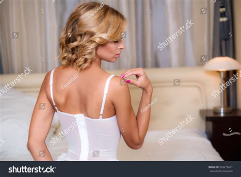 Girl White Sexy Lingerie Bedroom Stock Photo 309278651 Shutterstock