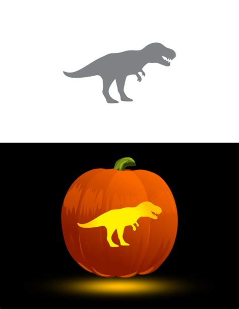 Printable Simple T Rex Pumpkin Stencil